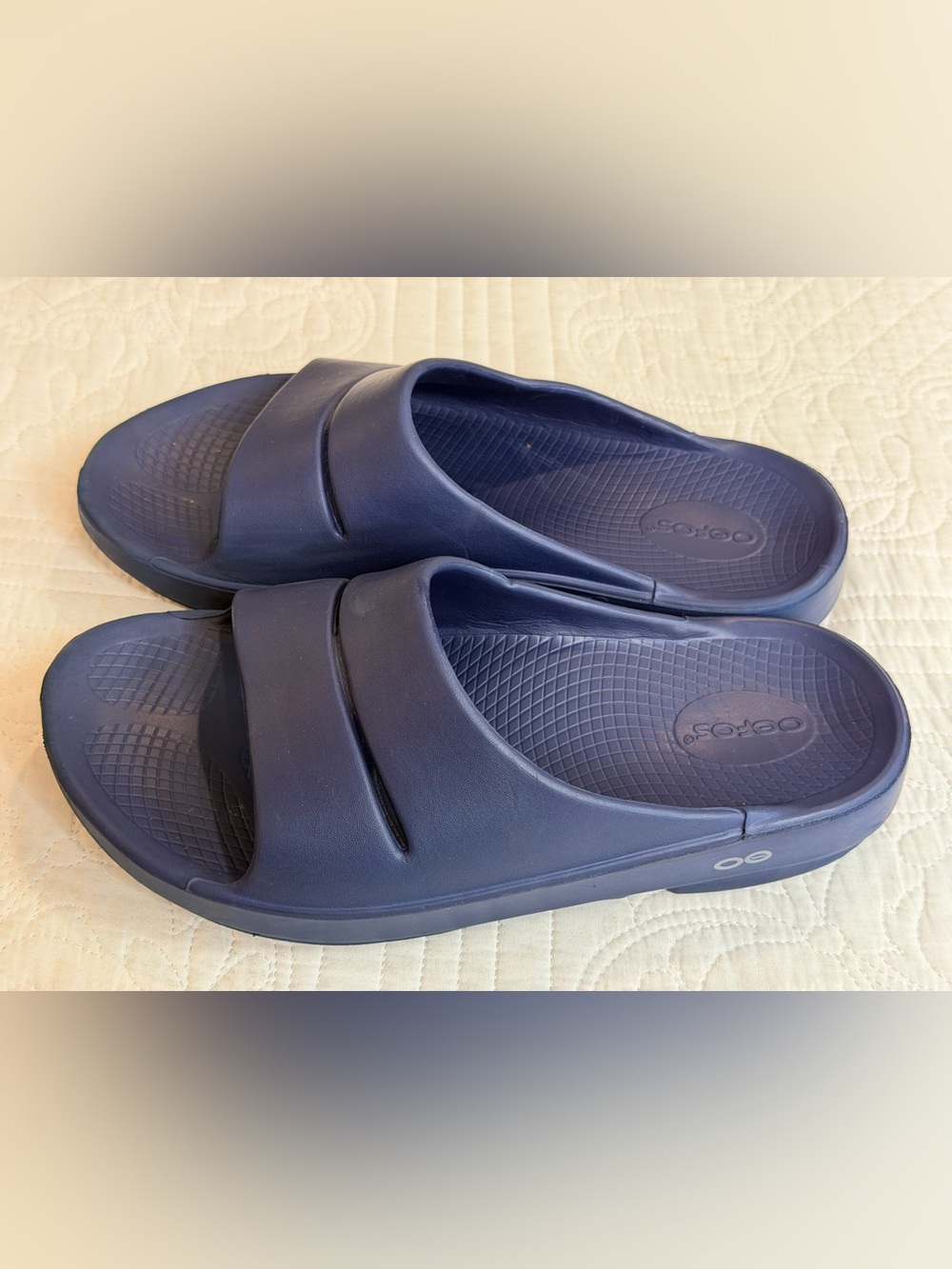 OOFOS OOahh Unisex Navy BlueRecovery Slide Sandals W10 M8 EU 41